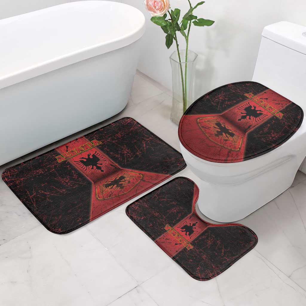 Albania Bathroom Set Black Double Headed Eagle - Wonder Print Shop
