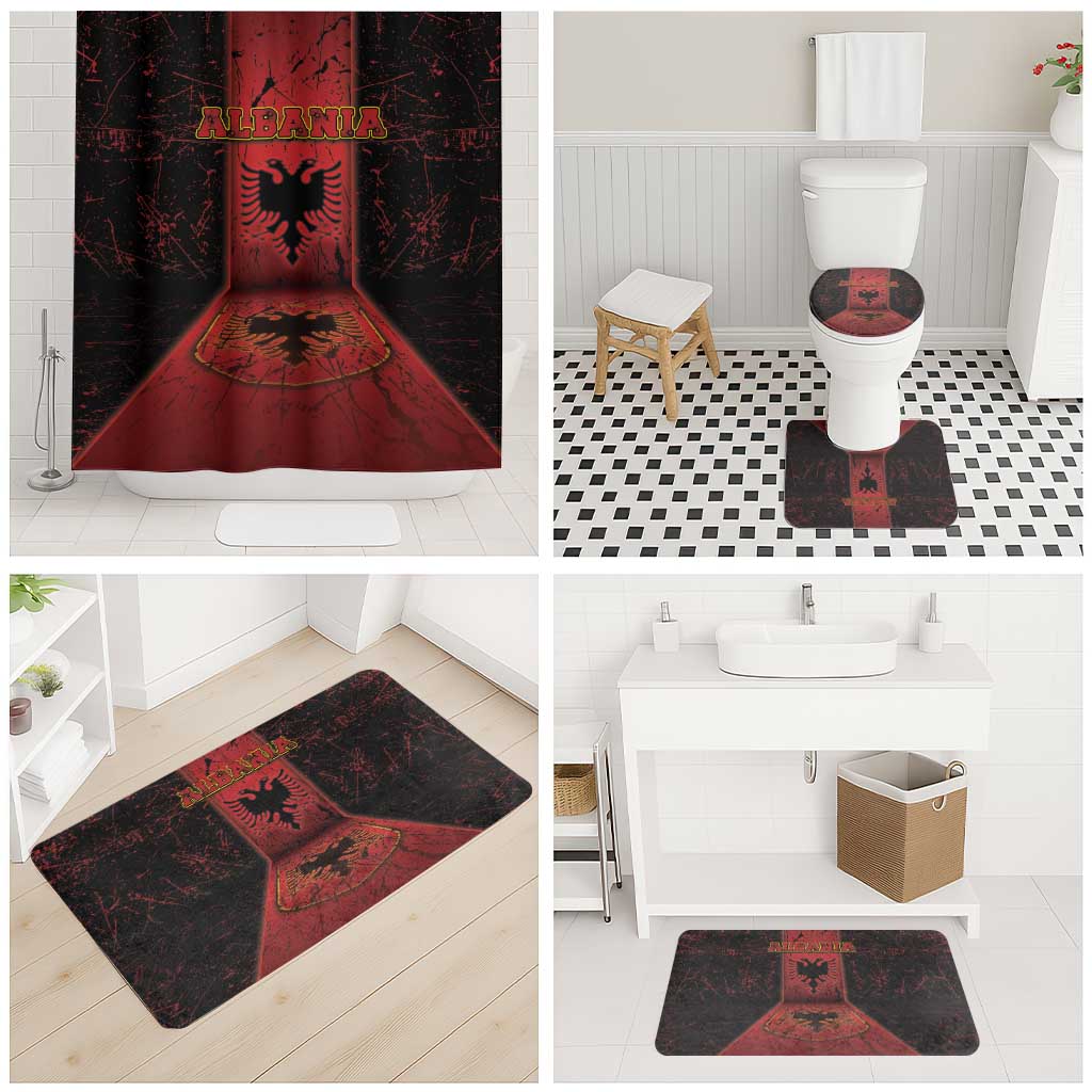 Albania Bathroom Set Black Double Headed Eagle - Wonder Print Shop