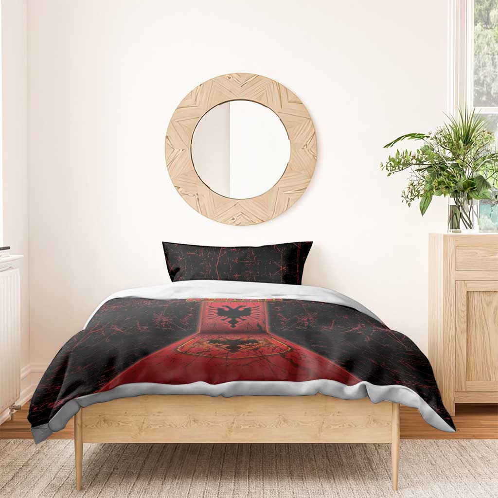 Albania Bedding Set Black Double Headed Eagle - Wonder Print Shop