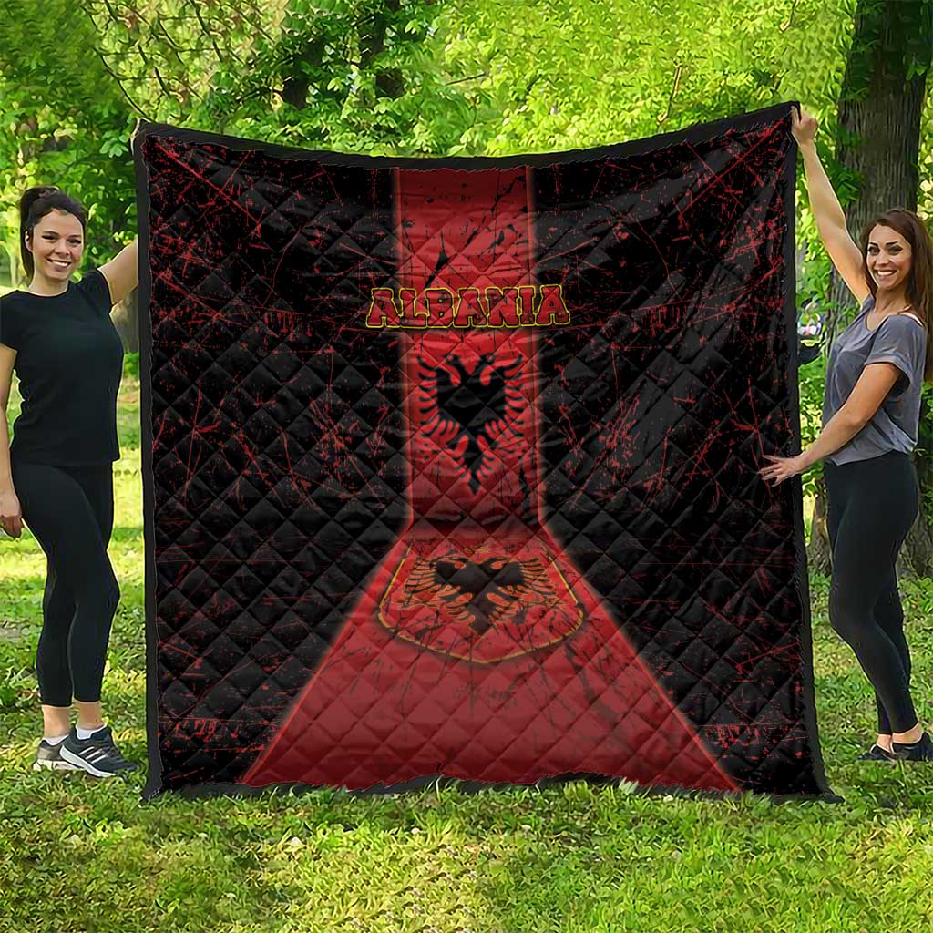 Albania Quilt Black Double Headed Eagle - Wonder Print Shop