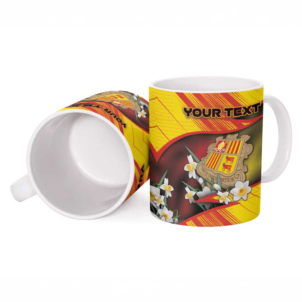 Personalized Andorra Ceramic Mug The Grandalla Flowers With Symbol - Wonder Print Shop
