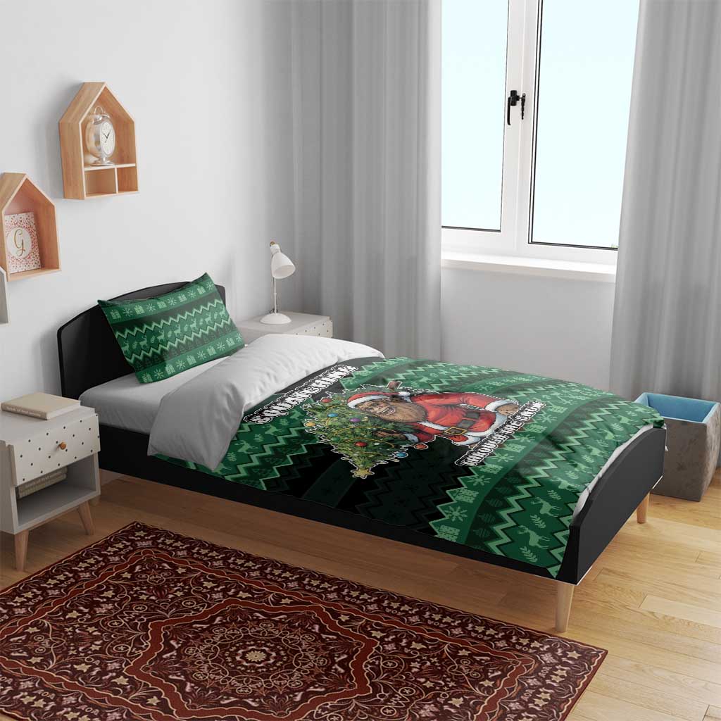 Bigfoot Christmas Bedding Set Squatching Through The Snow - Wonder Print Shop