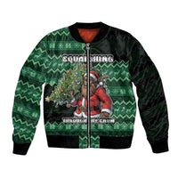 Bigfoot Christmas Bomber Jacket Squatching Through The Snow - Wonder Print Shop