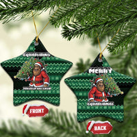 Bigfoot Christmas Ceramic Ornament Squatching Through The Snow - Wonder Print Shop
