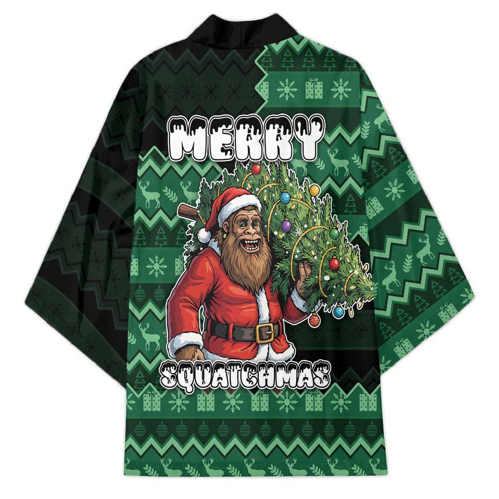 Bigfoot Christmas Kimono Squatching Through The Snow - Wonder Print Shop