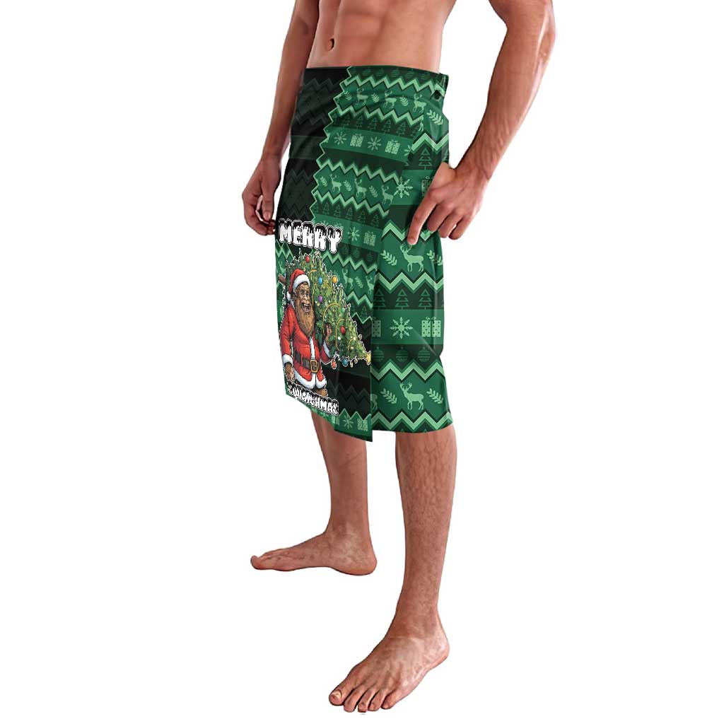 Bigfoot Christmas Lavalava Squatching Through The Snow - Wonder Print Shop