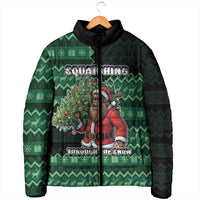Bigfoot Christmas Padded Jacket Squatching Through The Snow - Wonder Print Shop