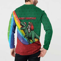 T Rex And Jesus Christmas Button Sweatshirt Not Today Santa - Wonder Print Shop