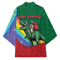 T Rex And Jesus Christmas Kimono Not Today Santa - Wonder Print Shop