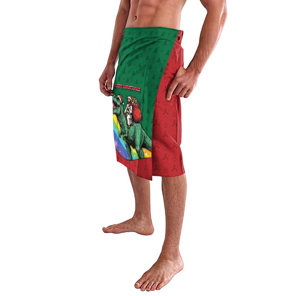 T Rex And Jesus Christmas Lavalava Not Today Santa - Wonder Print Shop