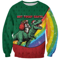 T Rex And Jesus Christmas Sweatshirt Not Today Santa - Wonder Print Shop