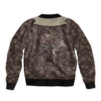 Western Yoke Bomber Jacket Skeleton Cowboy Santa On A Reindeer - Wonder Print Shop