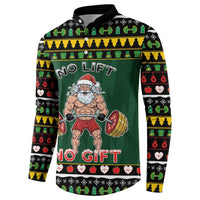 Xmas Gymer Christmas Button Sweatshirt No Lift No Gift - Wonder Print Shop