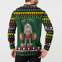 Xmas Gymer Christmas Button Sweatshirt No Lift No Gift - Wonder Print Shop