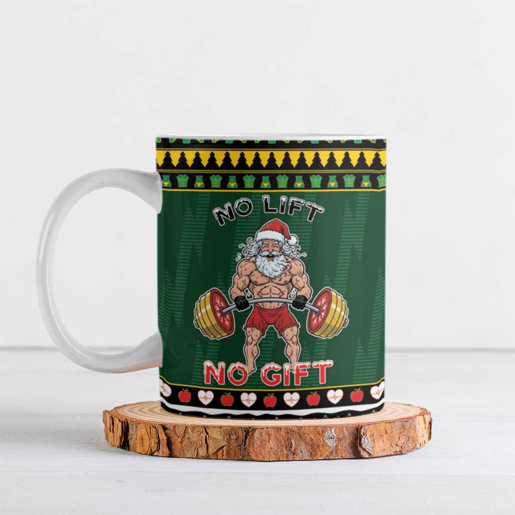 Xmas Gymer Christmas Ceramic Mug No Lift No Gift - Wonder Print Shop