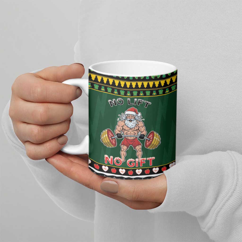 Xmas Gymer Christmas Ceramic Mug No Lift No Gift - Wonder Print Shop