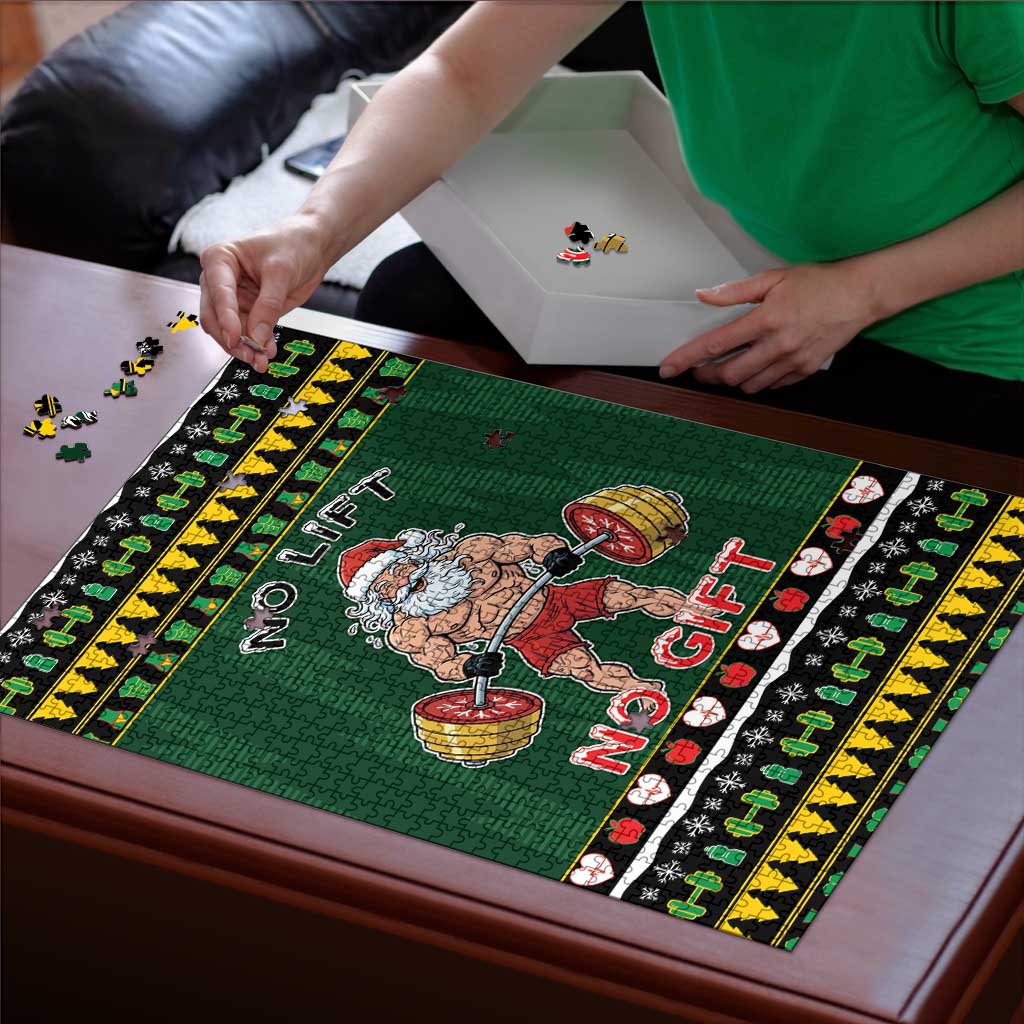 Xmas Gymer Christmas Puzzle No Lift No Gift - Wonder Print Shop