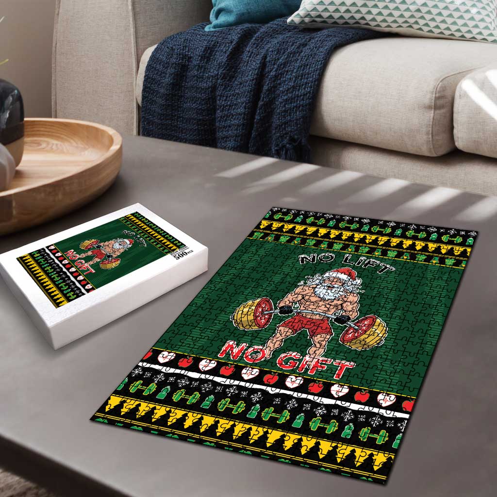 Xmas Gymer Christmas Puzzle No Lift No Gift - Wonder Print Shop