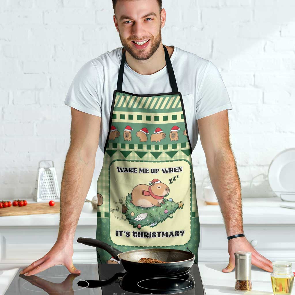 Capybara Christmas Apron Wake Me Up When It's Christmas - Wonder Print Shop