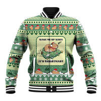 Capybara Christmas Baseball Jacket Wake Me Up When It's Christmas - Wonder Print Shop