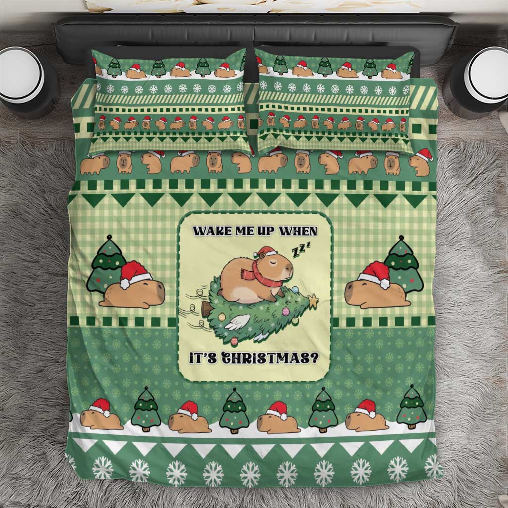Capybara Christmas Bedding Set Wake Me Up When It's Christmas - Wonder Print Shop