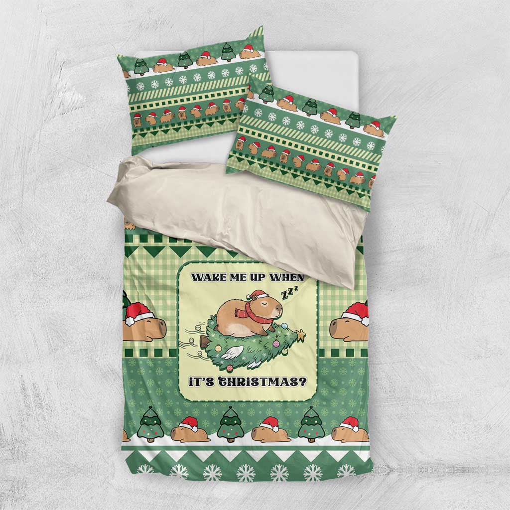 Capybara Christmas Bedding Set Wake Me Up When It's Christmas - Wonder Print Shop