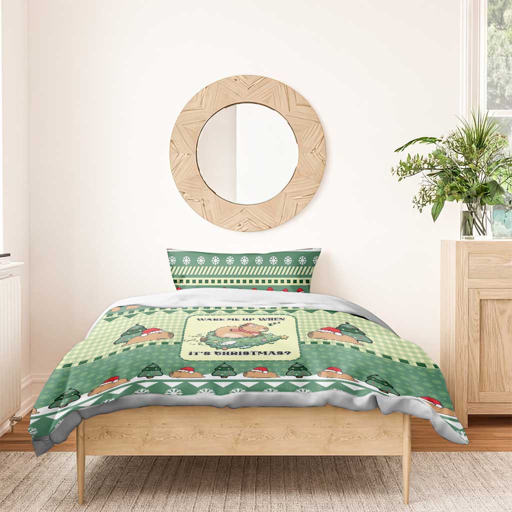 Capybara Christmas Bedding Set Wake Me Up When It's Christmas - Wonder Print Shop