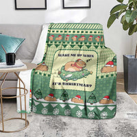 Capybara Christmas Blanket Wake Me Up When It's Christmas - Wonder Print Shop