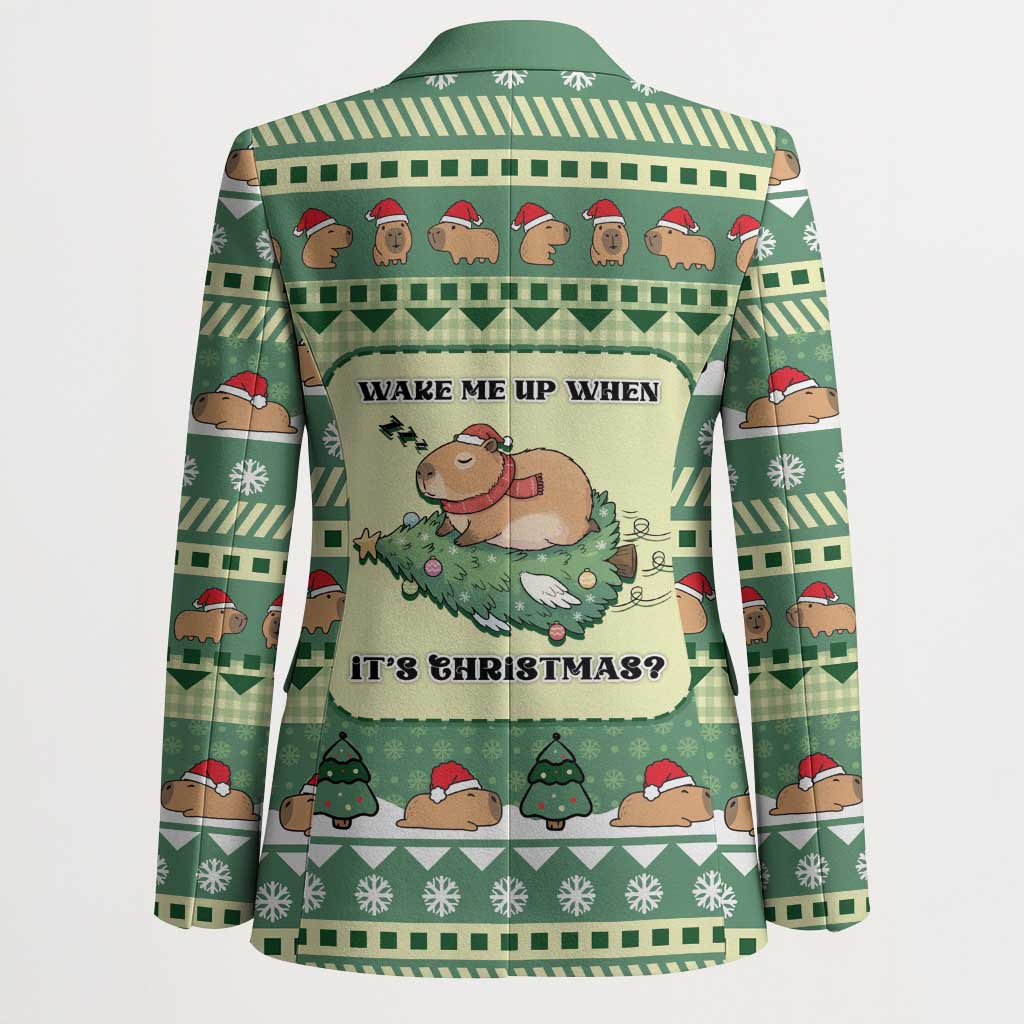 Capybara Christmas Blazer Wake Me Up When It's Christmas - Wonder Print Shop