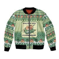 Capybara Christmas Bomber Jacket Wake Me Up When It's Christmas - Wonder Print Shop