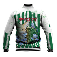 Personalized Algeria Baseball Jacket Fennec And Iris Grunge Style - Wonder Print Shop