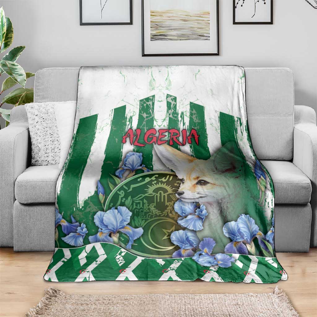 Algeria Blanket Fennec And Iris Grunge Style - Wonder Print Shop