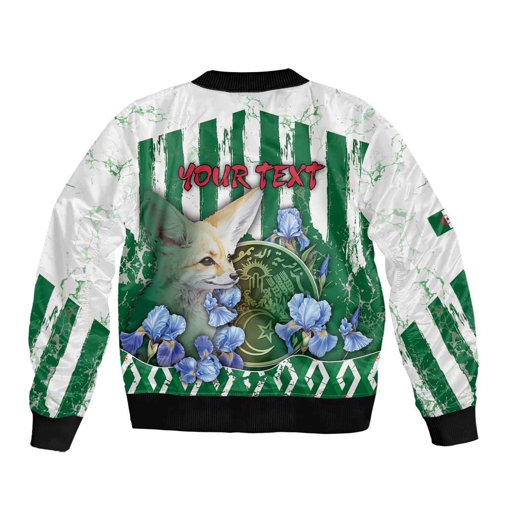 Personalized Algeria Bomber Jacket Fennec And Iris Grunge Style - Wonder Print Shop