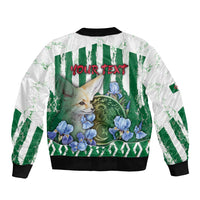 Personalized Algeria Bomber Jacket Fennec And Iris Grunge Style - Wonder Print Shop