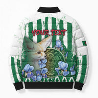 Personalized Algeria Bomber Puffer Jacket Fennec And Iris Grunge Style - Wonder Print Shop