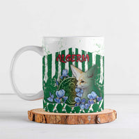 Personalized Algeria Ceramic Mug Fennec And Iris Grunge Style - Wonder Print Shop
