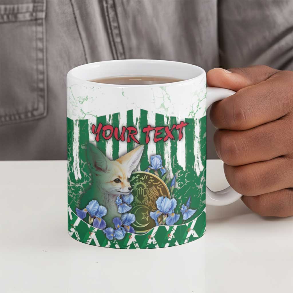 Personalized Algeria Ceramic Mug Fennec And Iris Grunge Style - Wonder Print Shop