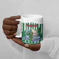 Personalized Algeria Ceramic Mug Fennec And Iris Grunge Style - Wonder Print Shop