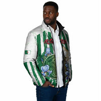 Personalized Algeria Padded Jacket Fennec And Iris Grunge Style - Wonder Print Shop