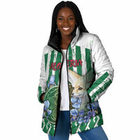 Personalized Algeria Padded Jacket Fennec And Iris Grunge Style - Wonder Print Shop