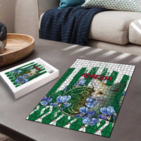 Algeria Puzzle Fennec And Iris Grunge Style - Wonder Print Shop