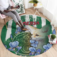 Algeria Round Carpet Fennec And Iris Grunge Style - Wonder Print Shop