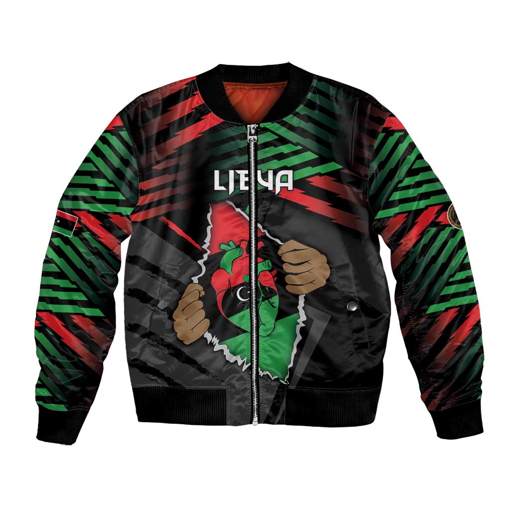 Personalized Libya In My Veins Bomber Jacket - Wonder Print Shop