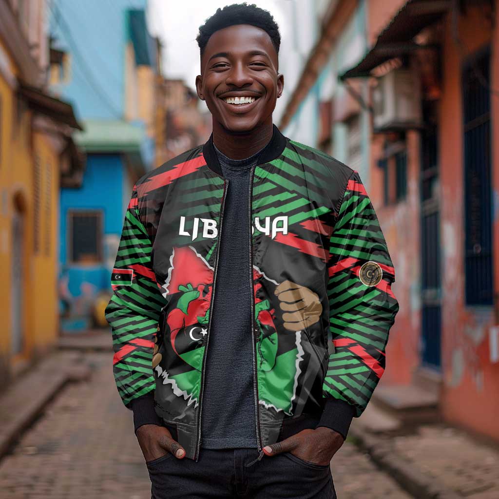 Personalized Libya In My Veins Bomber Jacket - Wonder Print Shop