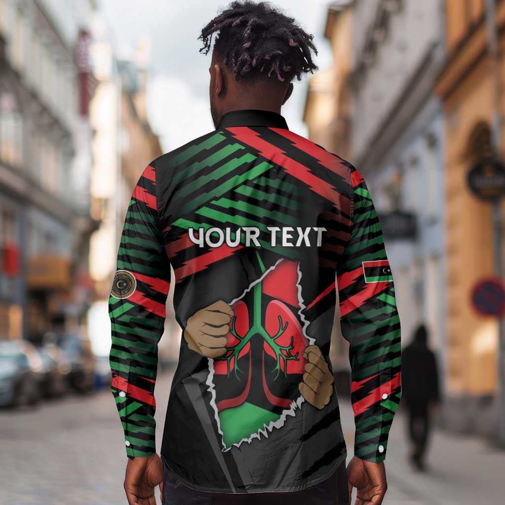 Personalized Libya In My Veins Long Sleeve Button Shirt - Wonder Print Shop