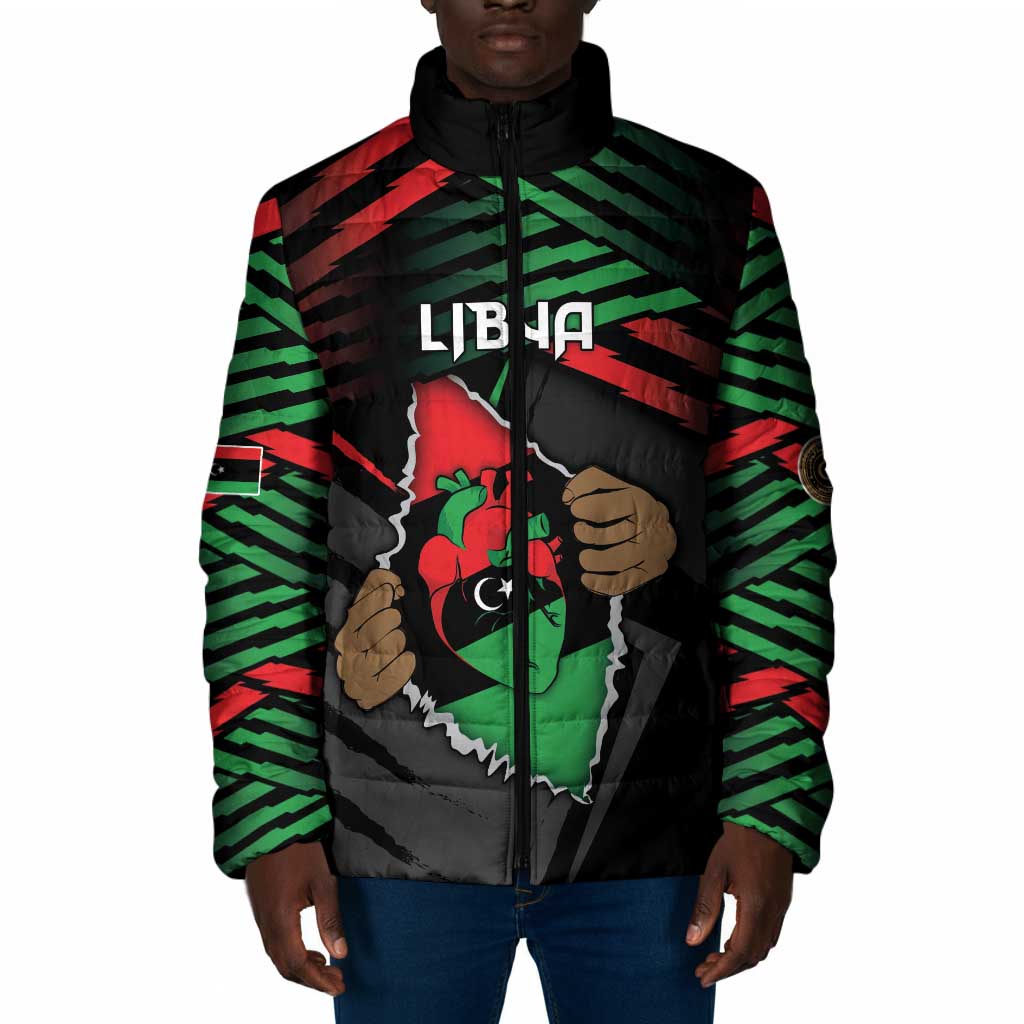 Personalized Libya In My Veins Padded Jacket - Wonder Print Shop