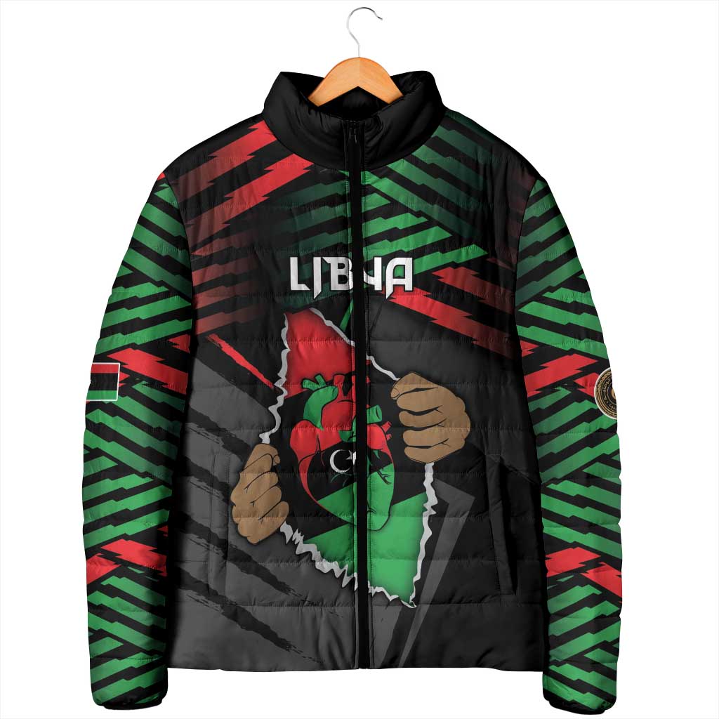 Personalized Libya In My Veins Padded Jacket - Wonder Print Shop