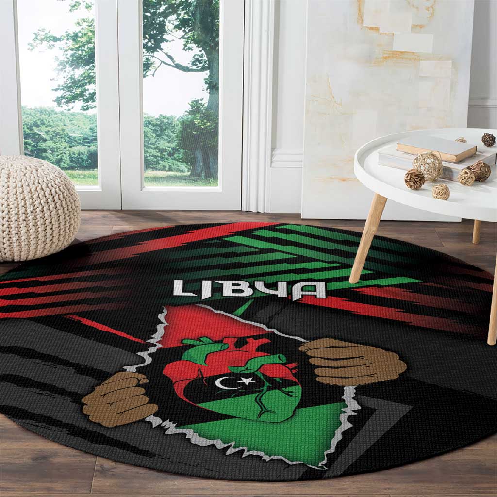 Libya In My Veins Round Carpet - Wonder Print Shop