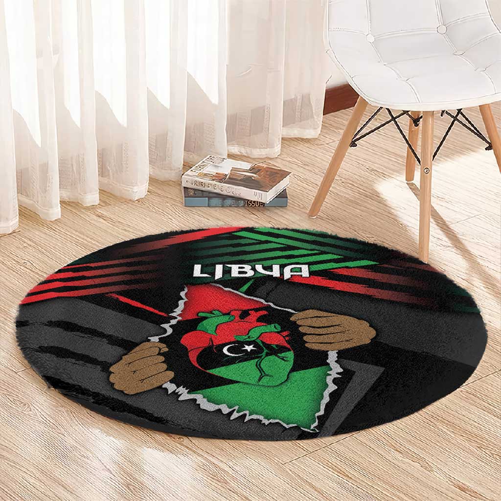 Libya In My Veins Round Carpet - Wonder Print Shop