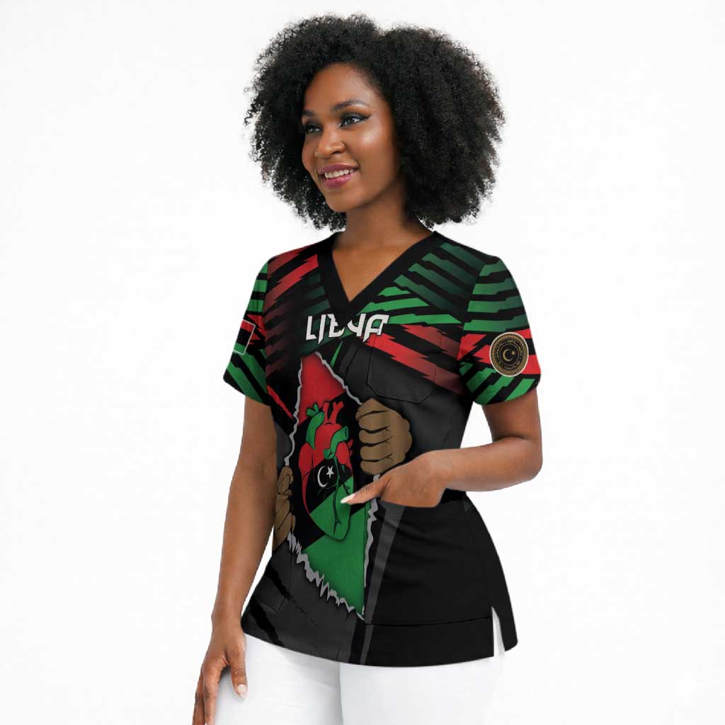Personalized Libya In My Veins Scrub Top - Wonder Print Shop